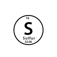 Sulfur element periodic table icon vector logo design template
