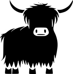 Image of Highland Cow | Minimalist and Simple Silhouette - Vector illustration printed on Printed Glass Splashbacks