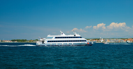Fototapeta na wymiar Cruise ship in the Adriatic sea in Croatia