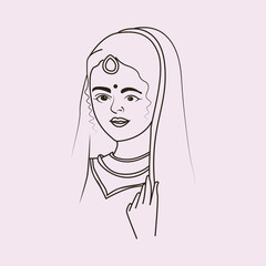 Elegant women's face line art with Sharee