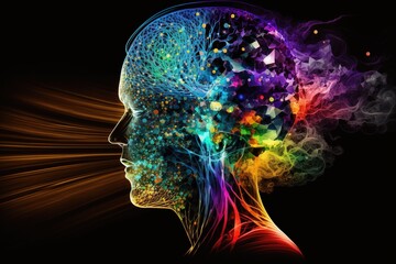 Obraz premium Neurological therapy to restore cognitive conditions of a brilliant mind. Ai generated