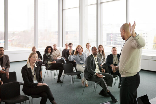 Man having presentation during business seminar