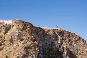Man on the Mountain, Olkhon Island, Irkutsk region, Russia