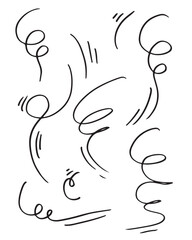 doodle wind illustration vector hand drawn style isolated on white background.