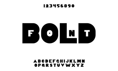 Bold font. Minimal alphabet. Typography designs set a to z. Vector illustration
