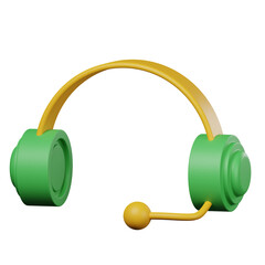 green headphones isolated on white