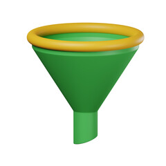 green plastic funel 3d icon
