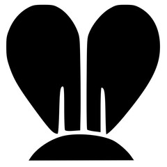 black and white of rabbit ears icon