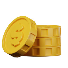 gold coins isolated on white