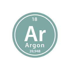 Argon element periodic table icon vector logo design template