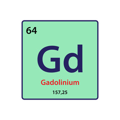 Gadolinium element periodic table icon vector logo design template