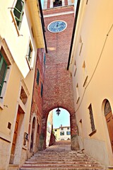 Fototapeta premium cityscape of Foiano della Chiana, medieval Tuscan village in the province of Arezzo, Italy 