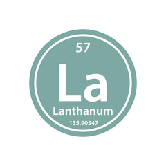 Lanthanum element periodic table icon vector logo design template