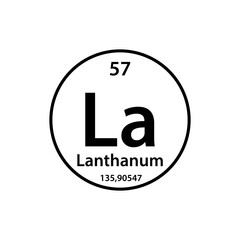 Lanthanum element periodic table icon vector logo design template