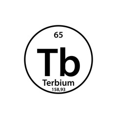 Terbium element periodic table icon vector logo design template