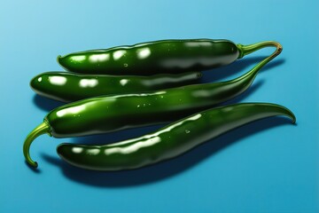 Jalapeno on a blue background. For design. AI Generated.