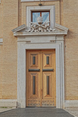 Entrance door in Vatican cloudy day
