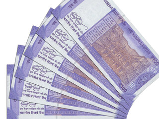 Indian banknotes. Close up money from India. Indian rupee currency of the Republic of India.3D render