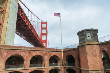 Golden Gate Bridge Above Fort Point National Historic Site, California