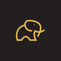 African Elephant Logo  Elephant Logo with gold color 