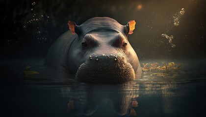 hippopotamus in water