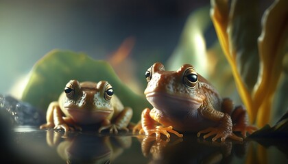 frog in aquarium