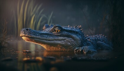 alligator in the water