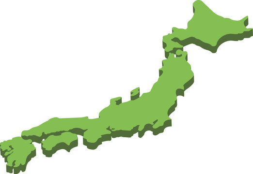 立体的な日本地図