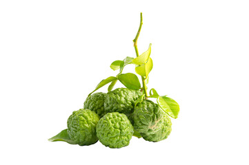 Fresh bergamot fruit isolated on white background with clipping path.
