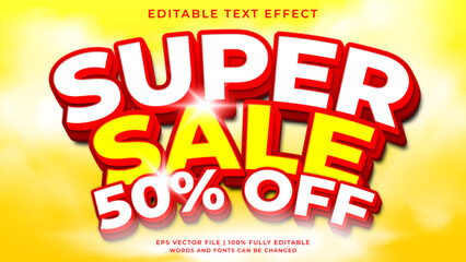 Super sale promotion 3d editable text effect