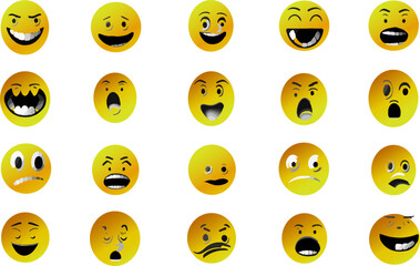 icon with gradient color background Expressing facial expressions