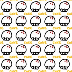 seamless pattern of cake cartoon