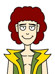 cute man cartoon on white background