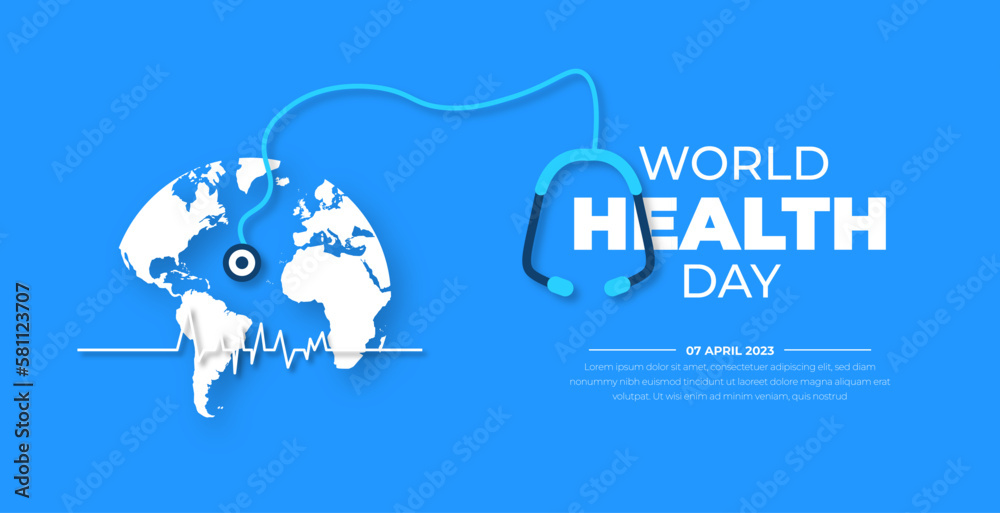 Wall mural World Health Day background design template. World Health Day is a global health awareness day celebrated every year on 7th April. World Health Day banner design template. - Wall murals