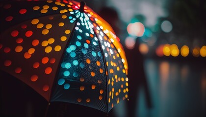 Close up of the umbrella, Rainbow colors