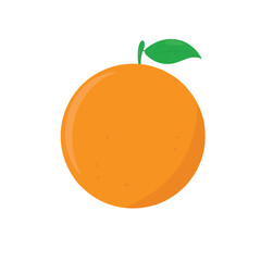 Orange fruit Isolated On White Background. Vector Illustration