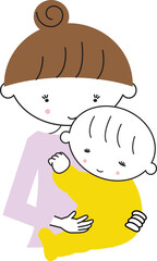 赤ちゃんを抱っこするママ