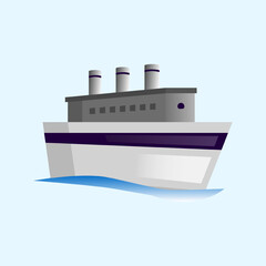 Obraz premium Ship, sailboat. Vector illustration