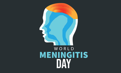  World Meningitis Day. Template for background, banner, card, poster   