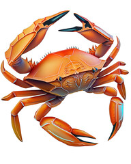 Crab Illustration With Transparent Background. Generative Ai.