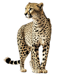 Cheetah Illustration With Transparent Background. Generative Ai.