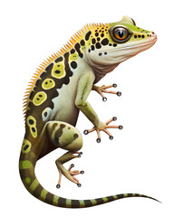 Obraz premium Gecko Illustration With Transparent Background. Generative Ai.
