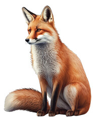 Fototapeta premium Fox Illustration With Transparent Background. Generative Ai.