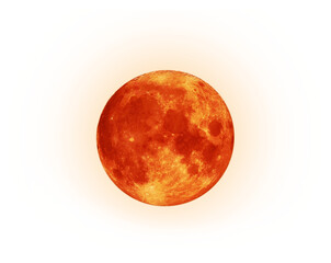 Red moon isolated with background - 581127927