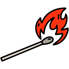 Lighted match stick icon png