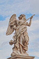 Angel sculpture of Saint Angelo bridge in Rome Italy