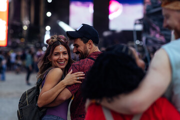 Fototapeta premium Attractive couples at concert