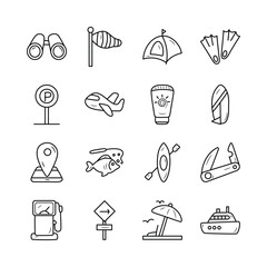 Travel Vector Hand Draw Outline icon style illustration. EPS 10 Files Set 4