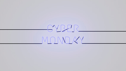Fototapeta premium Cyber Monday neón azul alfa.