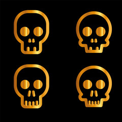 Skulls and crossbones. Skulls with cross icon collection isolated on white background. Death logo, symbol, sign. pirate symbol. Vector graphic. 